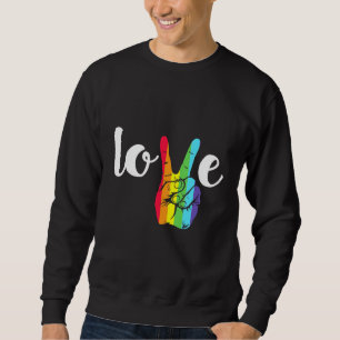 Sweatshirt Love Win Arc en Ciel de Paix Lesbian Gay Lgbtq Dra