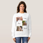 Sweatshirt Love You Forever Custom 3 Photo et nom Couples (Devant entier)