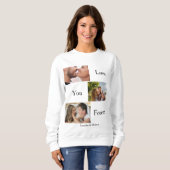 Sweatshirt Love You Forever Custom 3 Photo et nom Couples S (Devant entier)