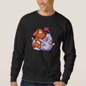 Sweatshirt lovely cat and dog hug design living in peace frie (Devant)