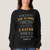 Sweatshirt Luc 2:11 Verse de la Bible de Noël (Devant)