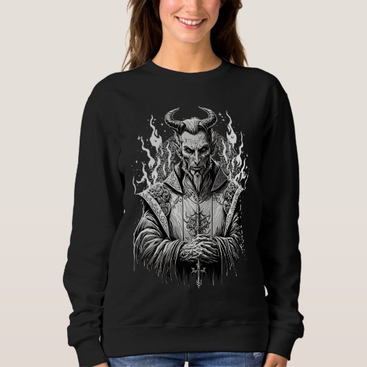 Sweatshirt Lucifer Satan Occult Beelzebub Demon (Devant)