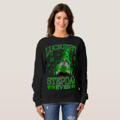 Sweatshirt Luckiest Stepdad Ever Gnomes St Patrick's Day (Devant entier)