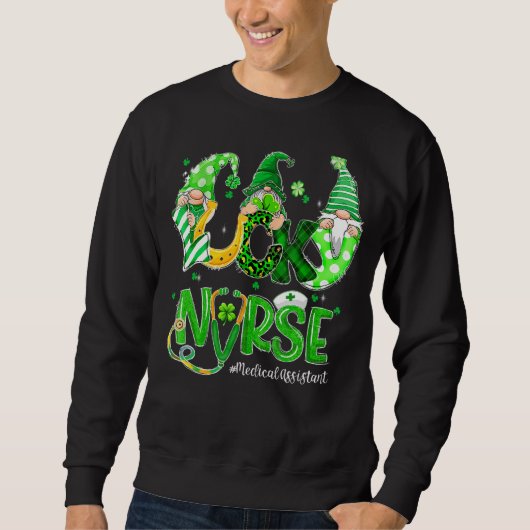 Sweatshirt Lucky Adjoint Médicale Gnomies Leopard St Patrick (Devant)