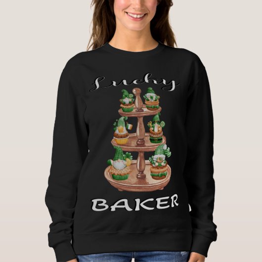 Sweatshirt Lucky Baker Gnomes Cupcakes Conception Symboles Ir (Devant)