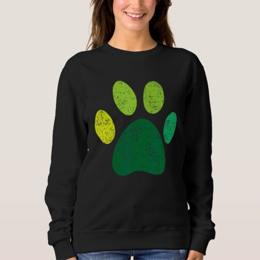 Sweatshirt Lucky Carlin Paw Dog Irish Mama St Patrick Day (Devant)