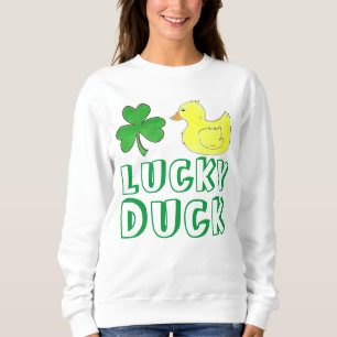 Sweatshirt Lucky Duck Green Shamrock Saint Patrick's Day