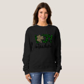 Sweatshirt Lucky Enseignant Shamrock Leopard Plaid St patrick (Devant entier)