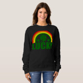 Sweatshirt Lucky Irish Four Leaf C St Patrick's Day Rainbow (Devant entier)