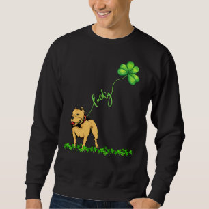 Sweatshirt Lucky Pitbull Shamrock de chien Jour de la Saint P