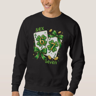 Sweatshirt Lucky Six Seven Playing Cards, St Patricks Day