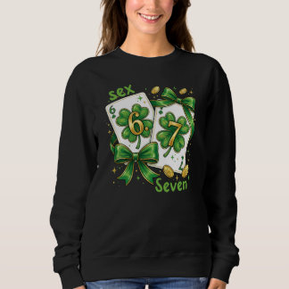 Sweatshirt Lucky Six Seven Playing Cards, St Patricks Day