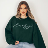 Sweatshirt Lucky St Patrick's Day Cute White Script