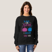 Sweatshirt Lui Ou Elle Je T'Aime Déjà Fête De Révélation De S (Devant entier)