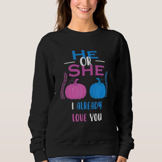 Sweatshirt Lui Ou Elle Je T'Aime Déjà Fête De Révélation De S (Devant)