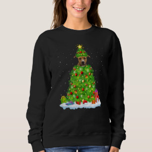 Sweatshirt Lumières de décoration de Noël Santa Bull Terrier