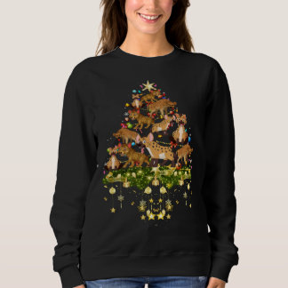 Sweatshirt Lumières de l'arbre de Noël des hyènes Hyène de va