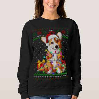 Sweatshirt Lumières de Noël de Pull Démodé Amoureux de Chien 