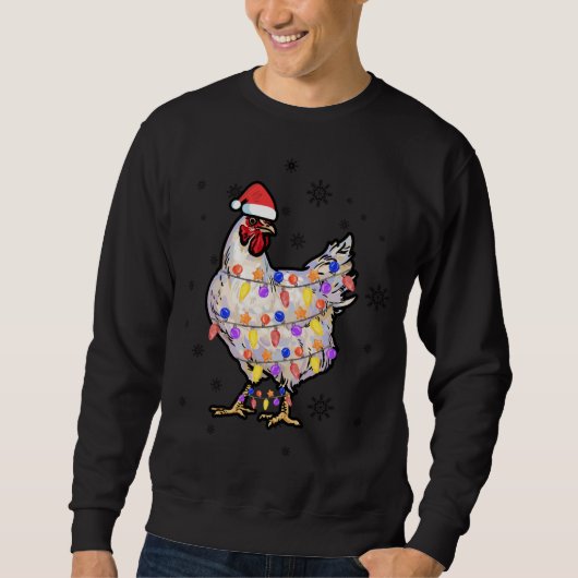 Sweatshirt Lumières de poulet avec le chapeau de Noël Pyjamas (Devant)