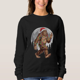 Sweatshirt Lumières de sapin de Noël Bigfoot Santa Noël Sasqu