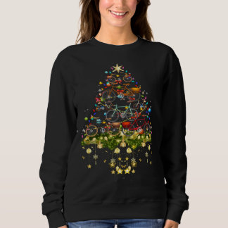 Sweatshirt Lumières de sapin de Noël de vélos Vélo de vacance