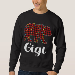 Sweatshirt Lumières rouges de Noël géantes Gigi Bear Xmas Pyj