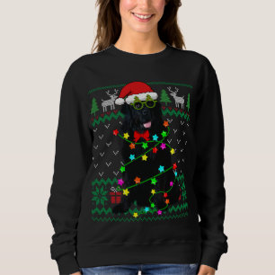 Sweatshirt Luminaires de Noël doux Terre-Neuve Tasse de chien