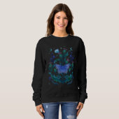 Sweatshirt Luna and Thistle Butterfly Blue Flower (Devant entier)