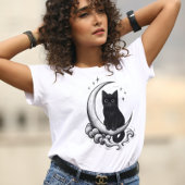 Sweatshirt Lune Familière - Chat Noir sur Crescent Moon