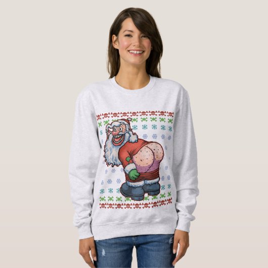 Sweatshirt Lune laide de Père Noël (Devant entier)