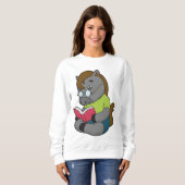 Sweatshirt Lunettes de livre Nerd de cheval (Devant entier)