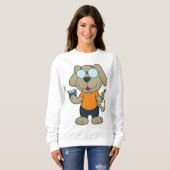 Sweatshirt Lunettes de livre Nerd de chien (Devant entier)