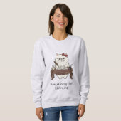 Sweatshirt Lunettes de prise de notes de chat mignon Concepti (Devant entier)