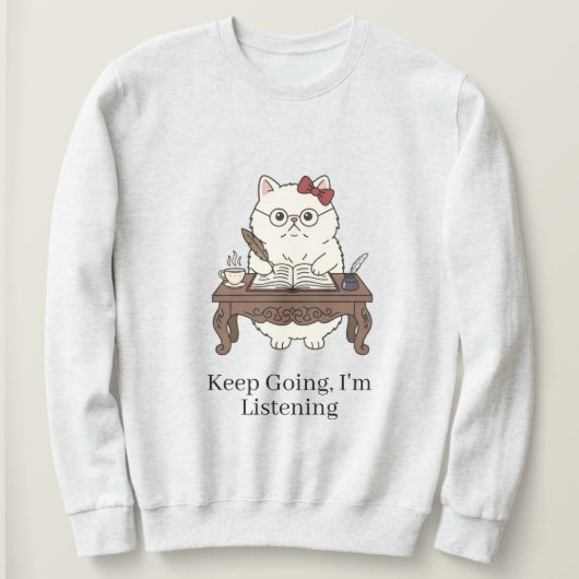 Sweatshirt Lunettes de prise de notes de chat mignon Concepti (Design devant)