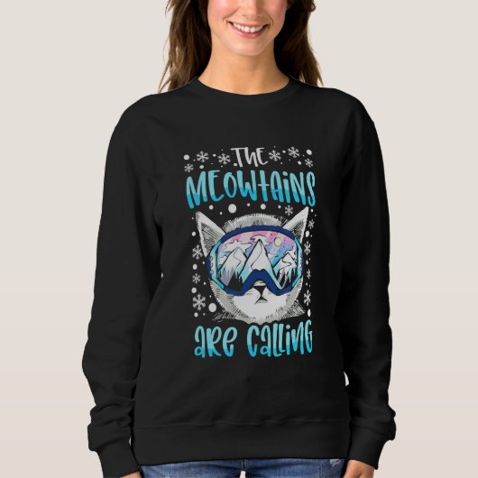 Sweatshirt Lunettes de Ski Snowboard Ski Cat Kit (Devant)