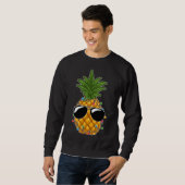 Sweatshirt Lunettes de soleil à l'ananas tropicale en J (Devant entier)