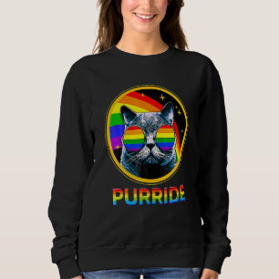 Sweatshirt Lunettes de soleil arc-en-ciel Gay Pride Chat LGBQ