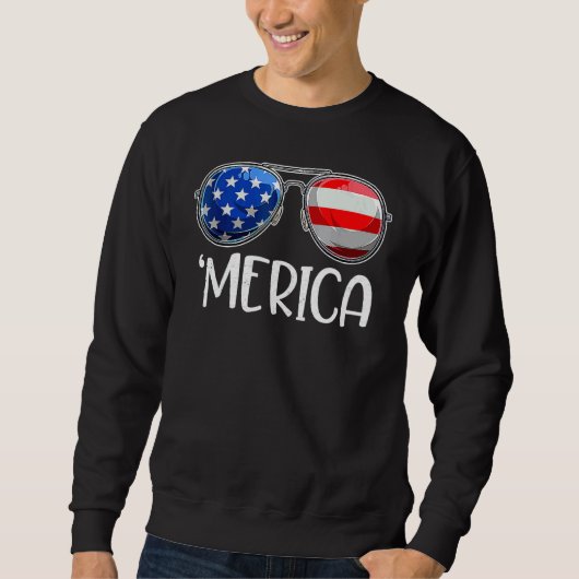 Sweatshirt Lunettes de soleil avec drapeau américain Merica d (Devant)