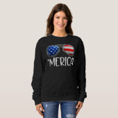 Sweatshirt Lunettes de soleil avec drapeau américain Merica d (Devant entier)