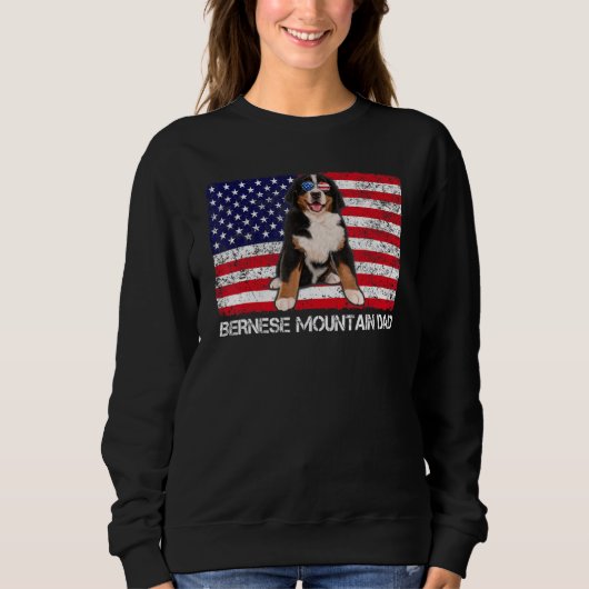 Sweatshirt Lunettes de soleil Bernese Mountain Papa Drapeau A (Devant)
