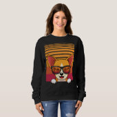 Sweatshirt Lunettes de soleil Chihuahua Retro Aloha Beach (Devant entier)