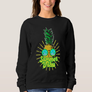 Sweatshirt Lunettes de soleil d'ananas Plages Vibes d'été haw