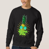 Sweatshirt Lunettes de soleil d'ananas Plages Vibes d'été haw (Devant)