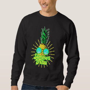 Sweatshirt Lunettes de soleil d'ananas Plages Vibes d'été haw