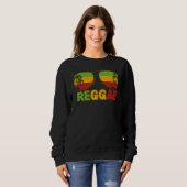 Sweatshirt Lunettes de soleil de reggae Rastafari Rasta Jamaï (Devant entier)