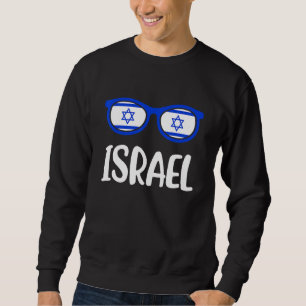 Sweatshirt Lunettes de soleil Drapeau Israël Israélien né jui
