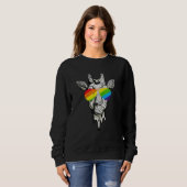 Sweatshirt Lunettes de soleil en girafe Tenue lesbienne Trans (Devant entier)