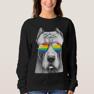 Sweatshirt Lunettes de soleil Gay pride de chien Pitbull Lgbt