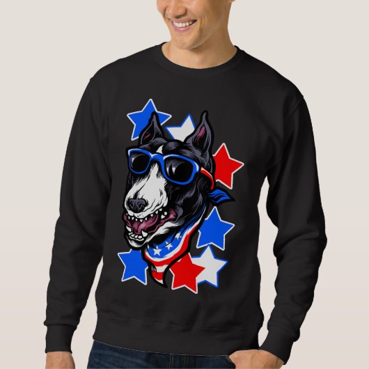Sweatshirt Lunettes de soleil Pitbull américaines (Devant)