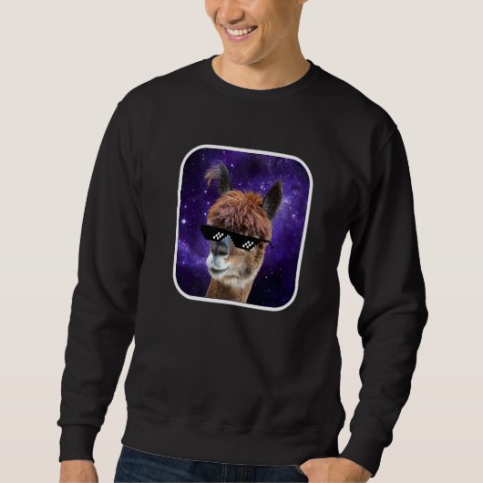 Sweatshirt Lunettes de soleil Pixel Galaxie spatiale Absurde  (Devant)